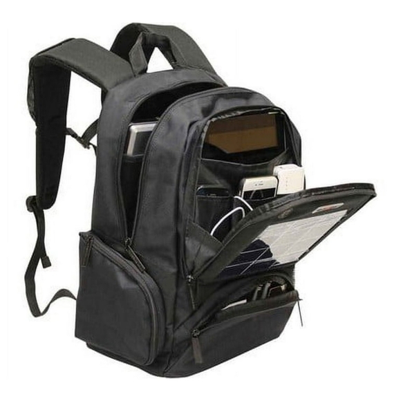 Preferred Nation Outdoor Black Solar Travel Commute Backpack - Picture 2 of 11